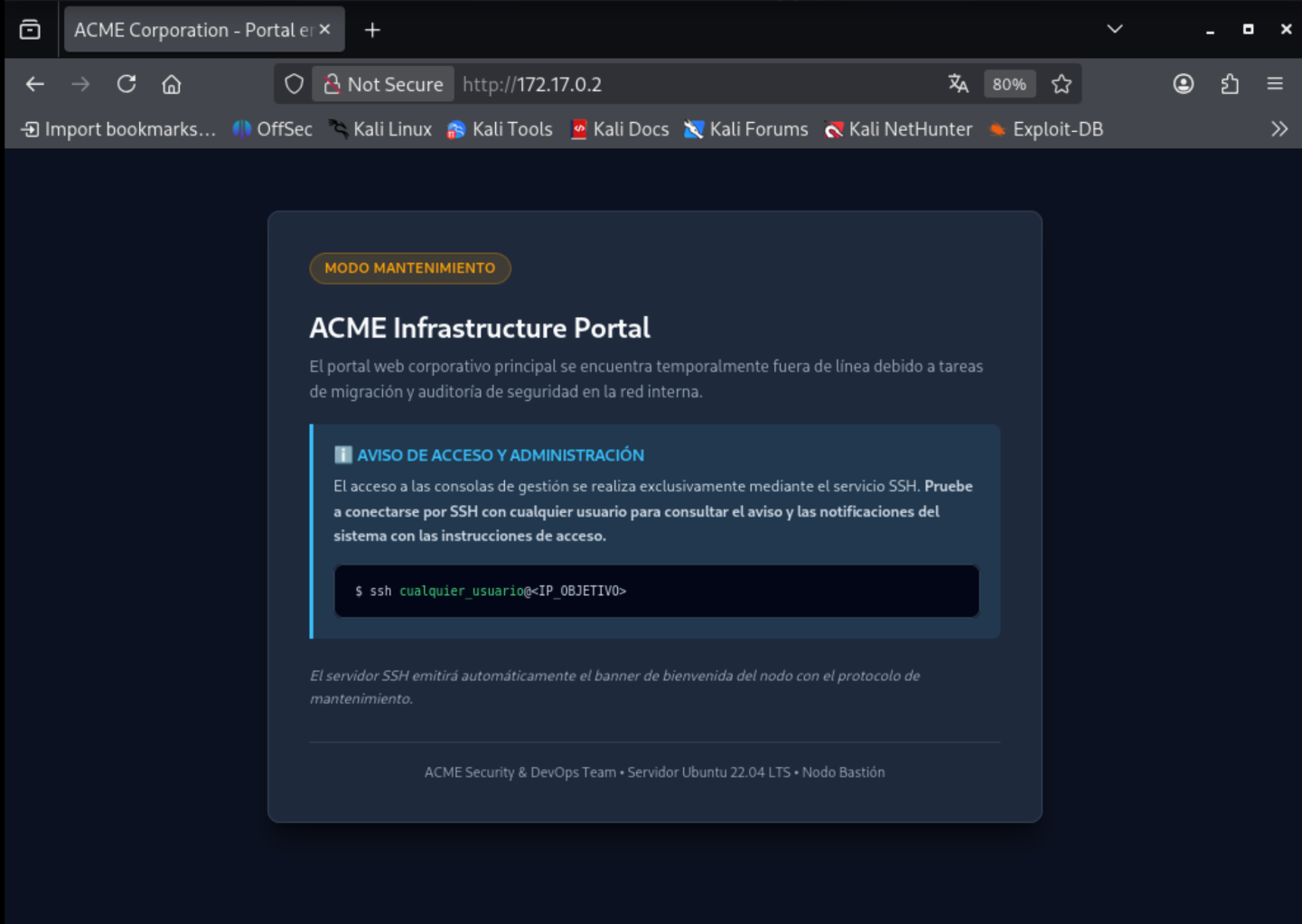 Portal web de ACME